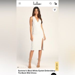 Lulu’s White Open Back Midi Dress